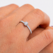 Bague diamant rond 0,80 carat or blanc Sofia